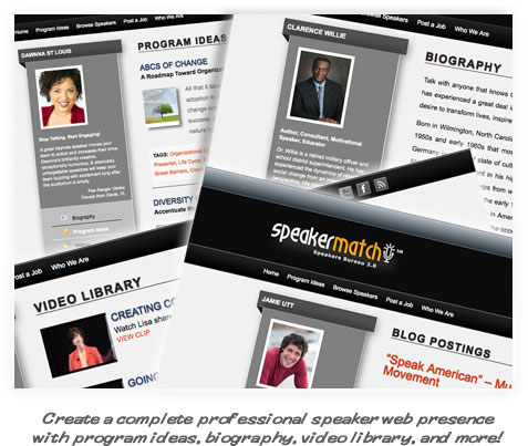 Create a complete professional speaker web presence